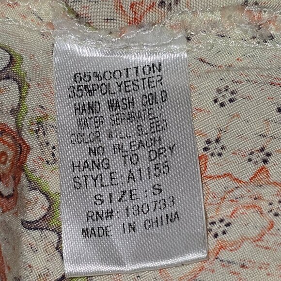 UMGEE BOHO BABY DOLL  BLOUSE 3/4 SLEEVE FLOWING TUNIC PULLOVER SIZE SMALL - Picture 2 of 7